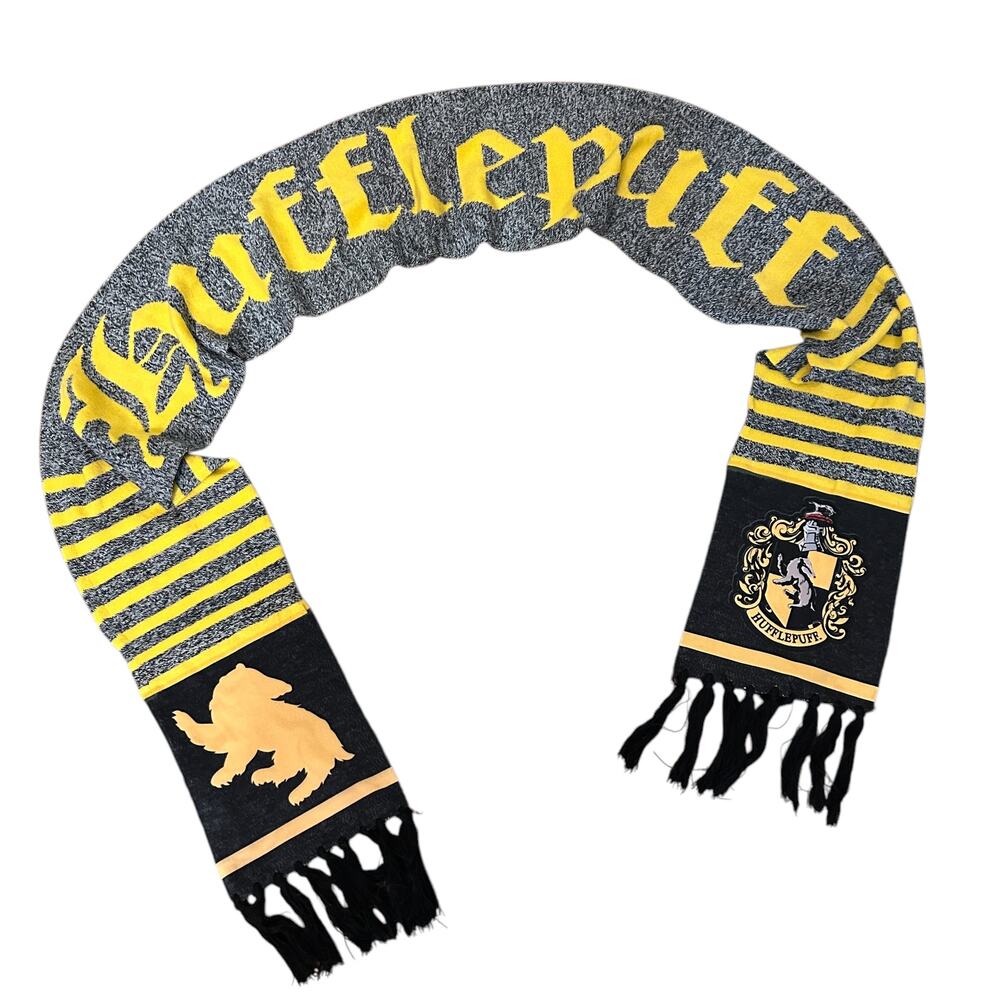 Harry Potter Hufflepuff Scarf House‎ Crest Muffler UNIVERSAL STUDIOS Cosplay